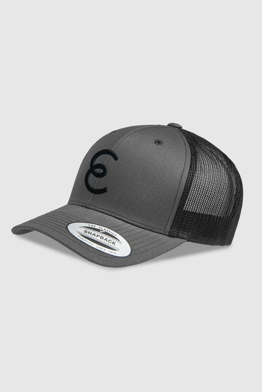 Flex Fit Split Mesh Cap - Carbon - Black Logo - Elasto Tackle