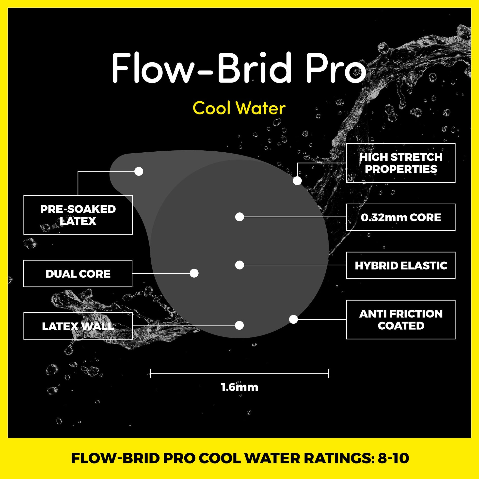 Flow - Brid PRO - COOL WATER - GREY 6 - 10 - Elasto Tackle