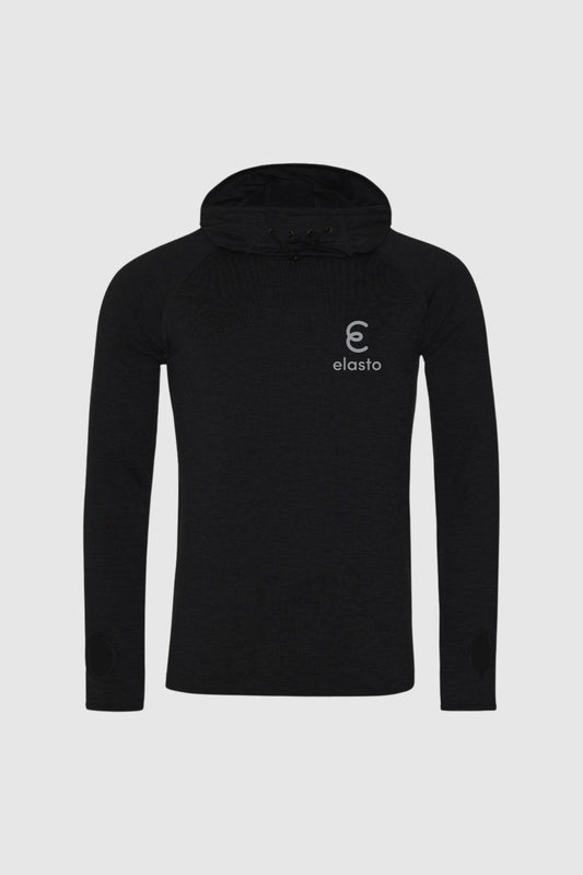 Sun Protect Hoodie - Black - Grey Logo - Elasto Tackle