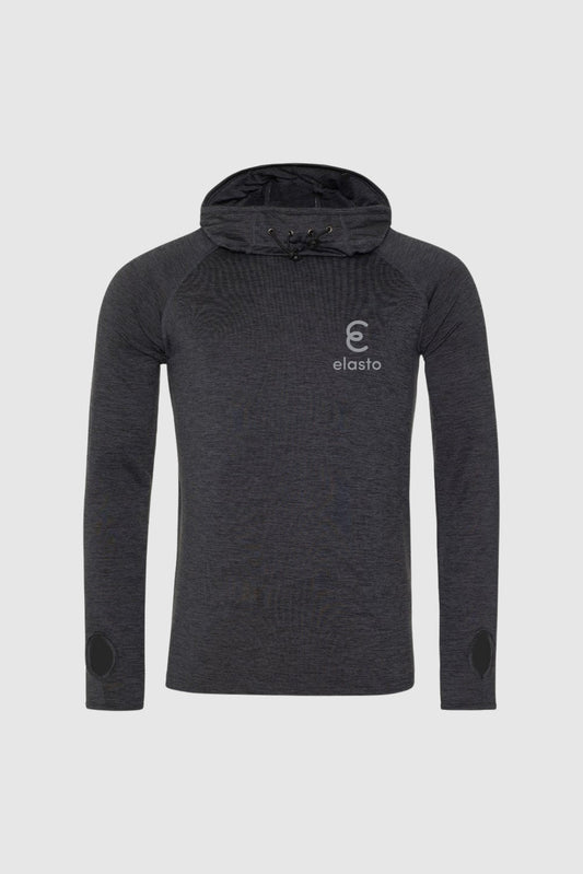 Sun Protect Hoodie - Carbon - Grey Logo - Elasto Tackle